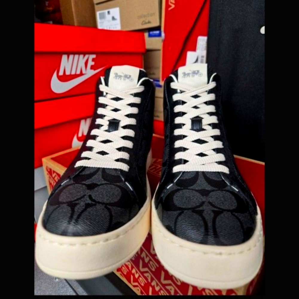 COACH CLIP HIGH SNEAKERS MEN SZ 9